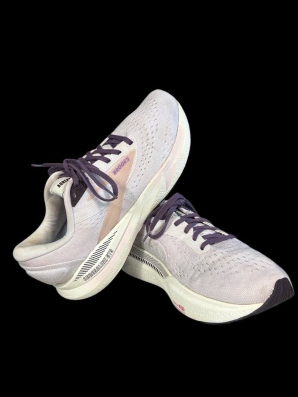 Brooks Adrenaline GTS 24 Women’s 10 White Lavender Running Shoes GuideRails